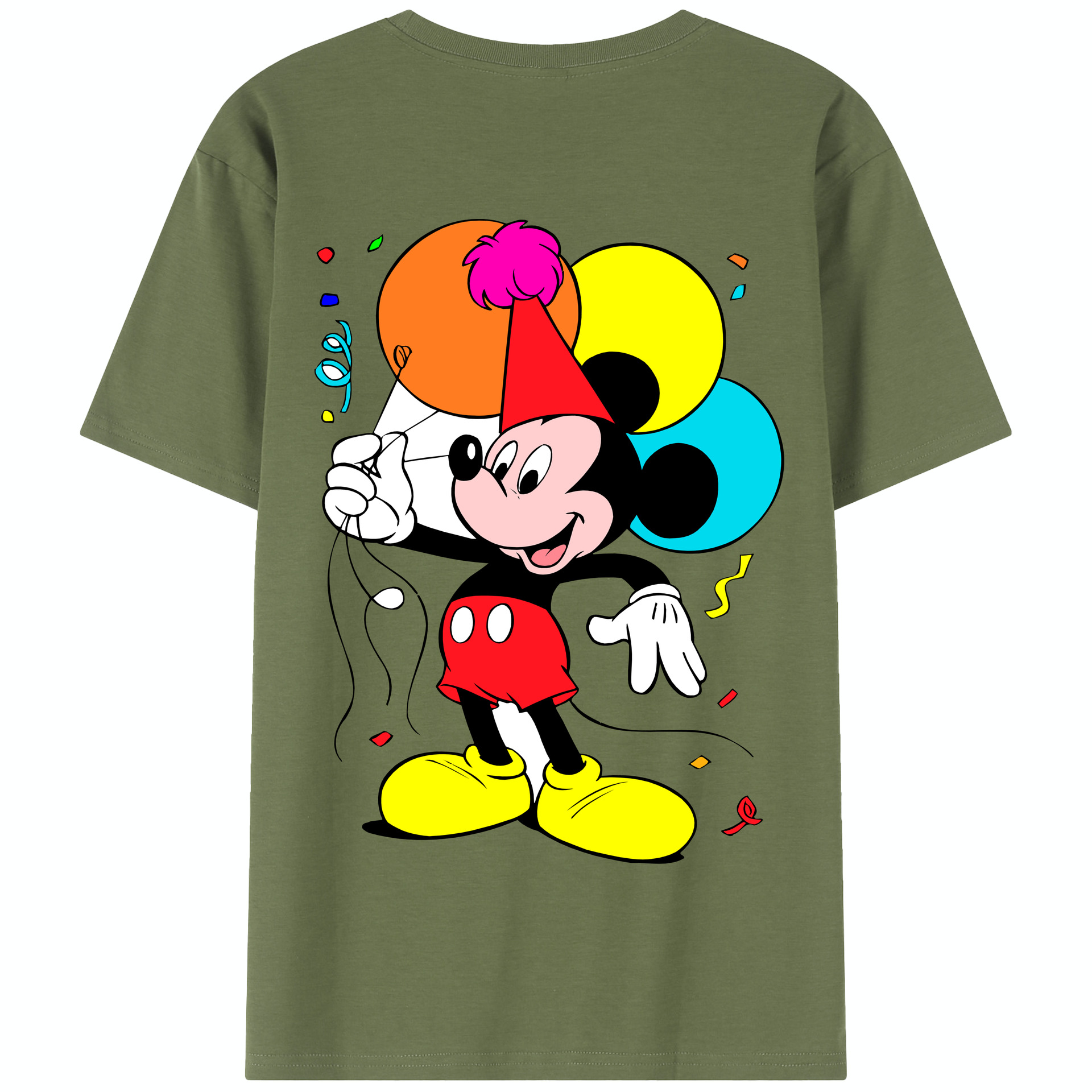 （画像用） ミッキーマウス Mickey Mouse 綿100％半袖Tシャツ（背面プリント）